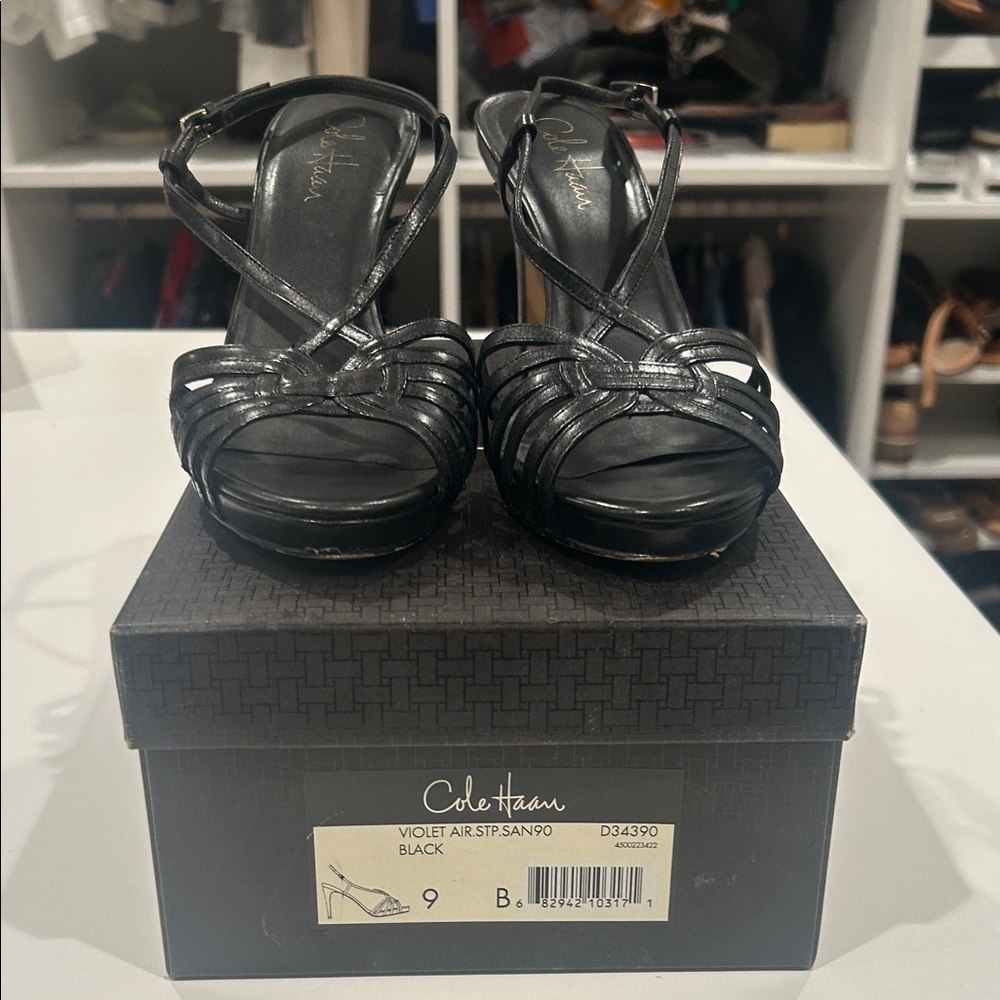 Cole Haan Women's Black Strappy Heels